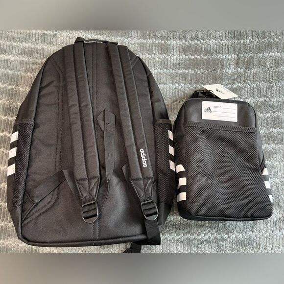 Adidas Classic 3-Stripes 5 Backpack and Santiago 3 Lunch Bag Set - Picture 2 of 9